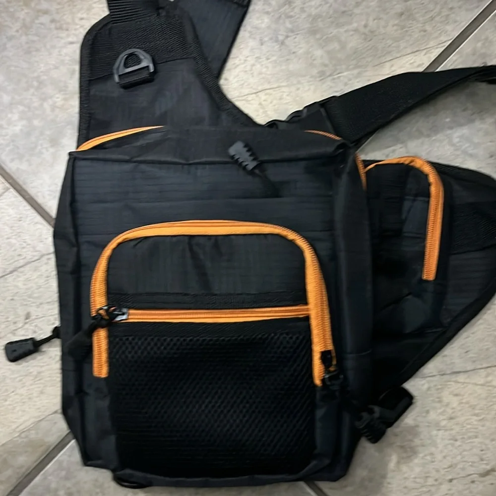 Black and Orange Men's Crossbody Bag